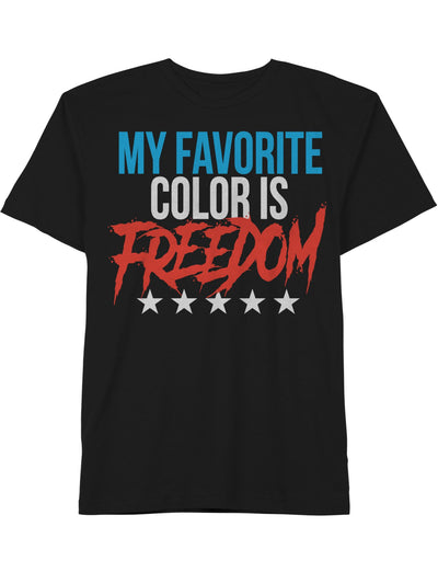 JEM SPORTSWEAR Mens America Freedom Black Graphic Short Sleeve Classic Fit T-Shirt S
