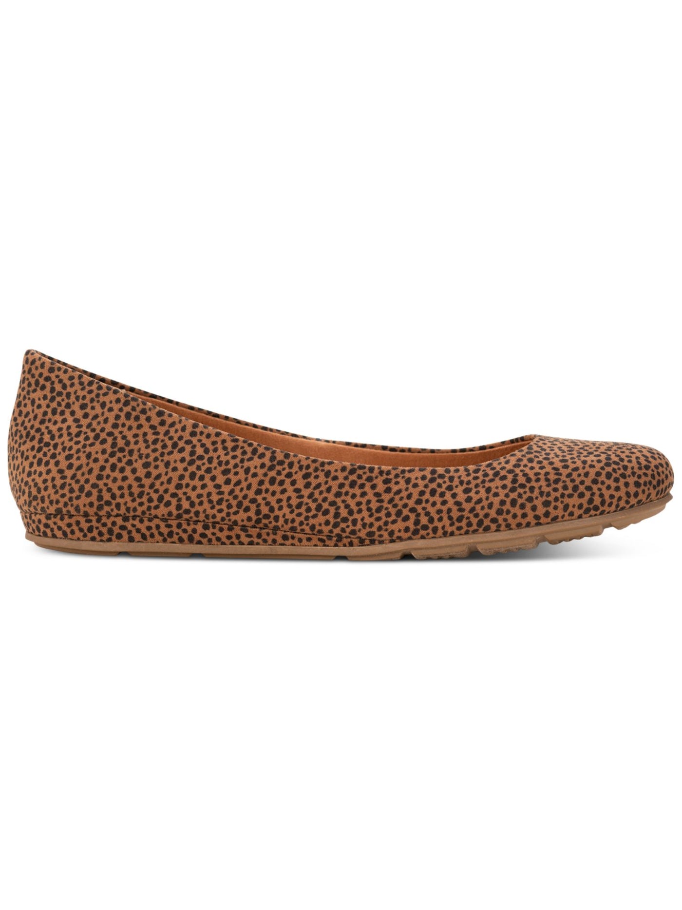 SUN STONE Womens Brown Cheetah Print Cushioned Breathable Slip Resistant Eliana Round Toe Slip On Ballet Flats 8 M