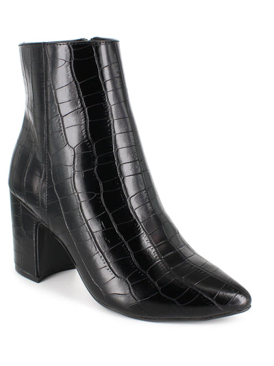 ESPRIT Womens Black Pointed Toe Block Heel Zip-Up Booties 7.5