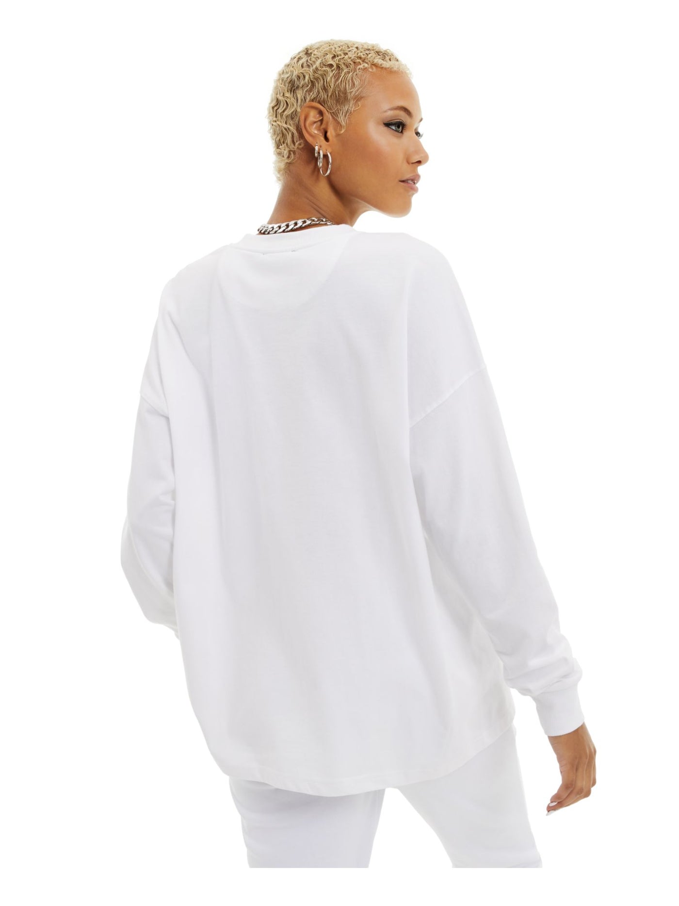 DANIELLE BERNSTEIN Womens White French Terry Sweatshirt XS