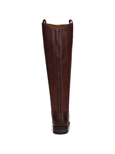 FRANCO SARTO Womens Maroon Stitch Detailing Padded Meyer Almond Toe Block Heel Zip-Up Leather Riding Boot 9 W