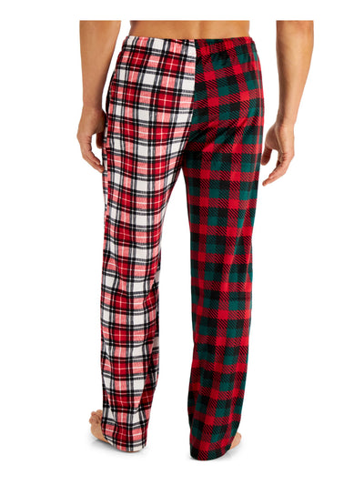 CLUBROOM Intimates Red Polyester Fleece Plaid Everyday Pants Size: XXL