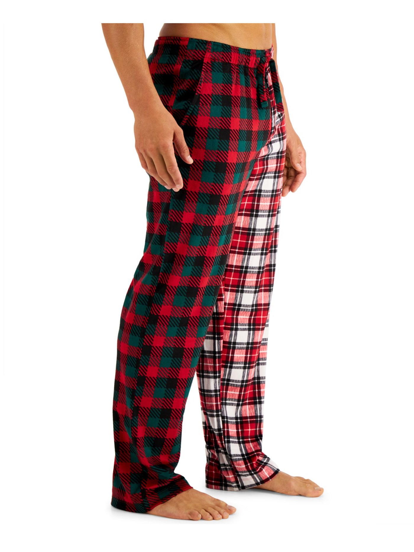 CLUBROOM Intimates Red Polyester Fleece Plaid Everyday Pants Size: XXL