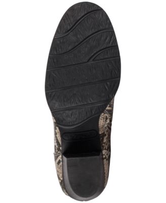 BARETRAPS Womens Beige Animal Print Round Toe Stacked Heel Zip-Up Heeled Boots 9