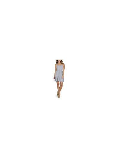 BCX Womens Gray Heather Spaghetti Strap V Neck Mini A-Line Dress Size: S