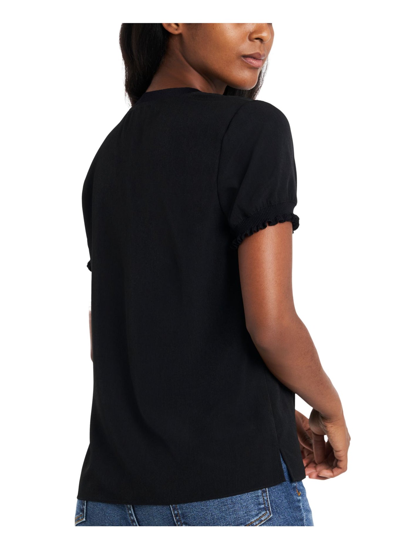 RILEY&RAE Womens Black Short Sleeve Crew Neck T-Shirt S
