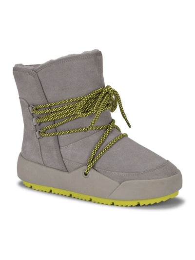 BARETRAPS Womens Gray Treaded 1-1/2" Platform Cushioned Water Resistant Desha Round Toe Wedge Lace-Up Snow Boots 5.5 M