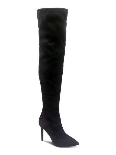 THALIA SODI Womens Black Snake Print Cushioned Rominaa Pointed Toe Stiletto Zip-Up Dress Boots 9