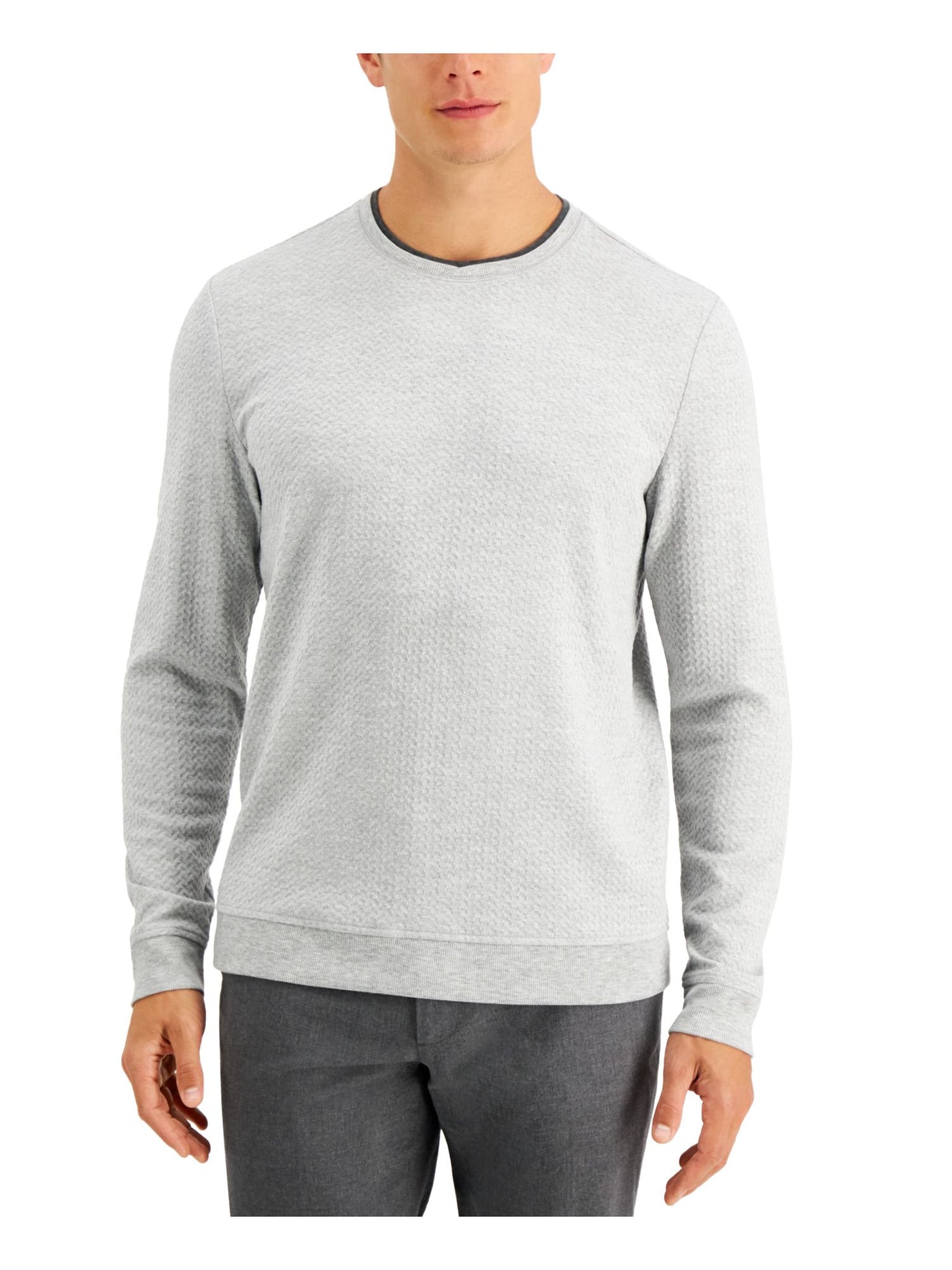 TASSO ELBA Mens Gray Crew Neck Pullover Sweater XXL