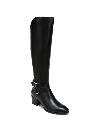 LIFE STRIDE VELOCITY Womens Black Buckle Accent Cushioned Slip Resistant Almond Toe Block Heel Zip-Up Heeled Boots 6.5