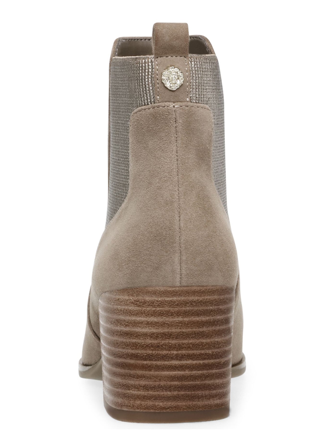 ANNE KLEIN Womens Beige Chelsea Goring At Sides Comfort Breathable Cushioned Parson Square Toe Block Heel Booties 8.5 M