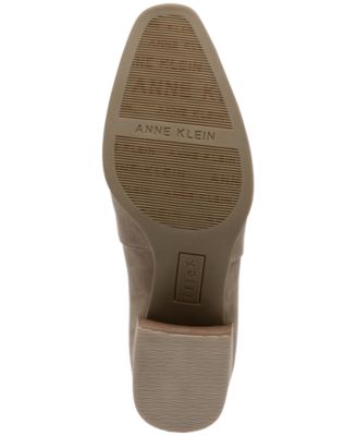 ANNE KLEIN Womens Beige Chelsea Goring At Sides Comfort Breathable Cushioned Parson Square Toe Block Heel Booties M
