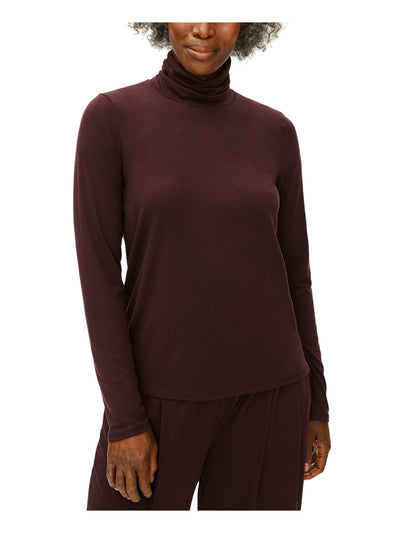 EILEEN FISHER Womens Brown Stretch Wear To Work Top L