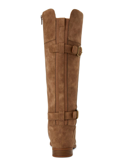 STYLE & COMPANY Womens Beige Buckle Accent Kezlin Round Toe Block Heel Zip-Up Riding Boot 5.5 M
