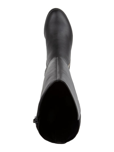 KAREN SCOTT Womens Black Buckle Accent Round Toe Stacked Heel Zip-Up Heeled Boots 6