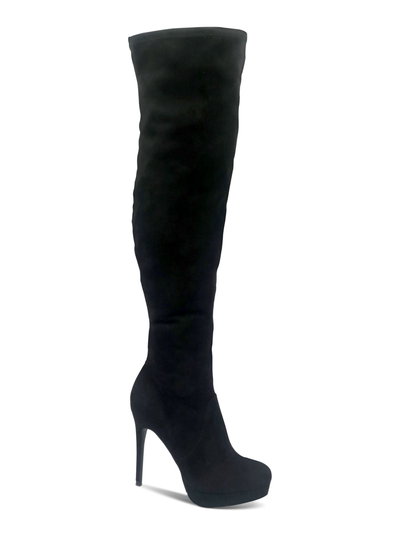 THALIA SODI Womens Black Animal Print 1" Platform Round Toe Stiletto Zip-Up Dress Boots 7