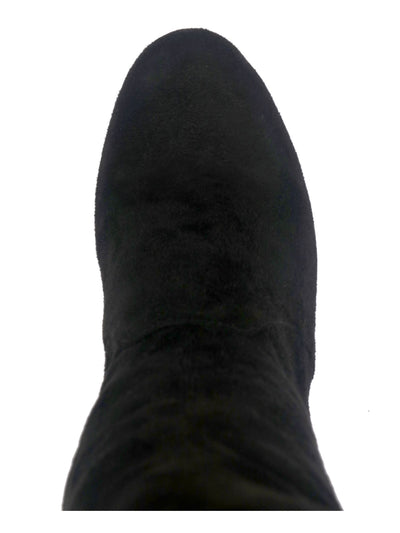 THALIA SODI Womens Black Animal Print 1" Platform Round Toe Stiletto Zip-Up Dress Boots 7