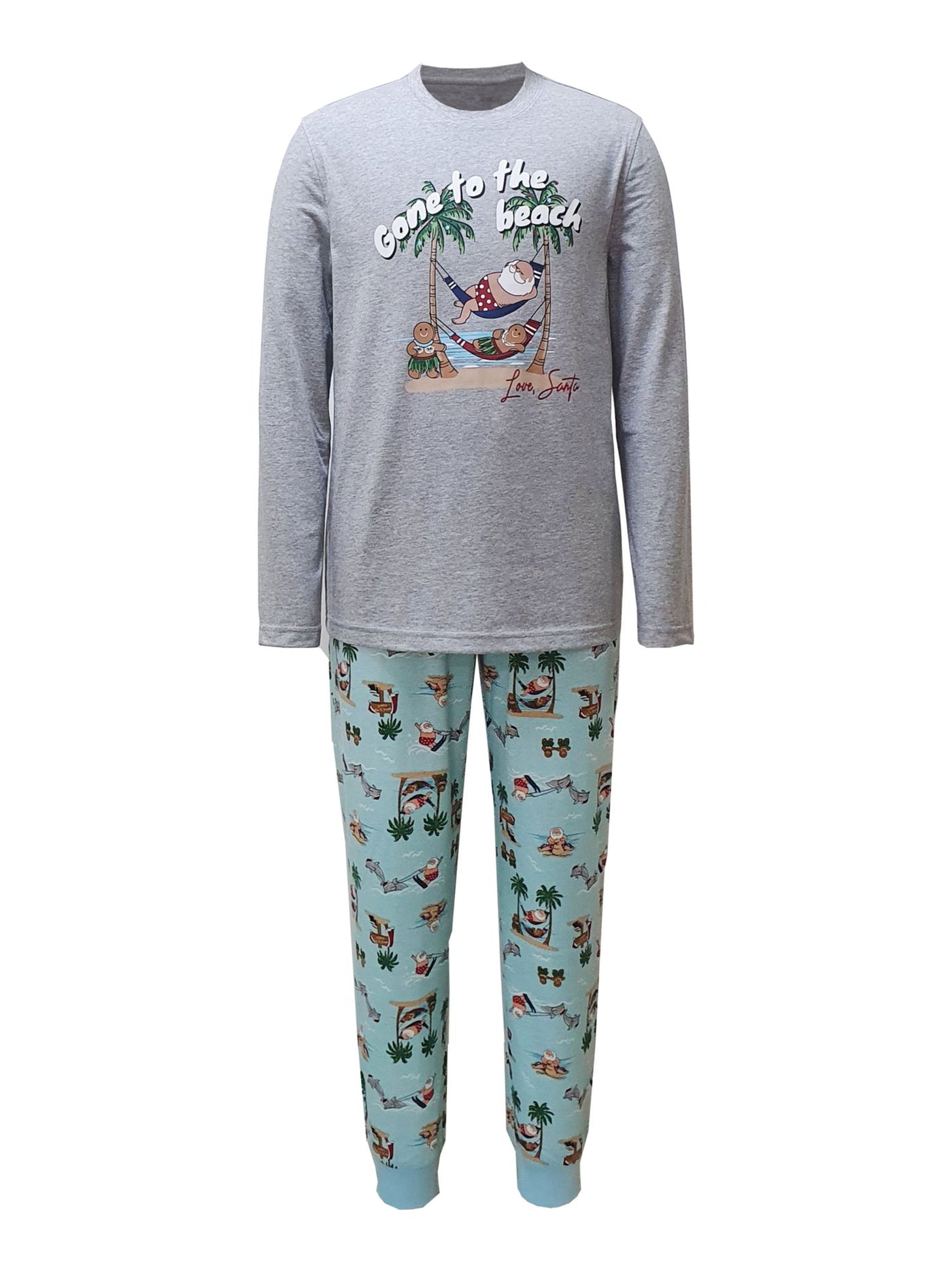 Family PJs Mens 2 Pack Gray Set Holiday Pajamas Size: S