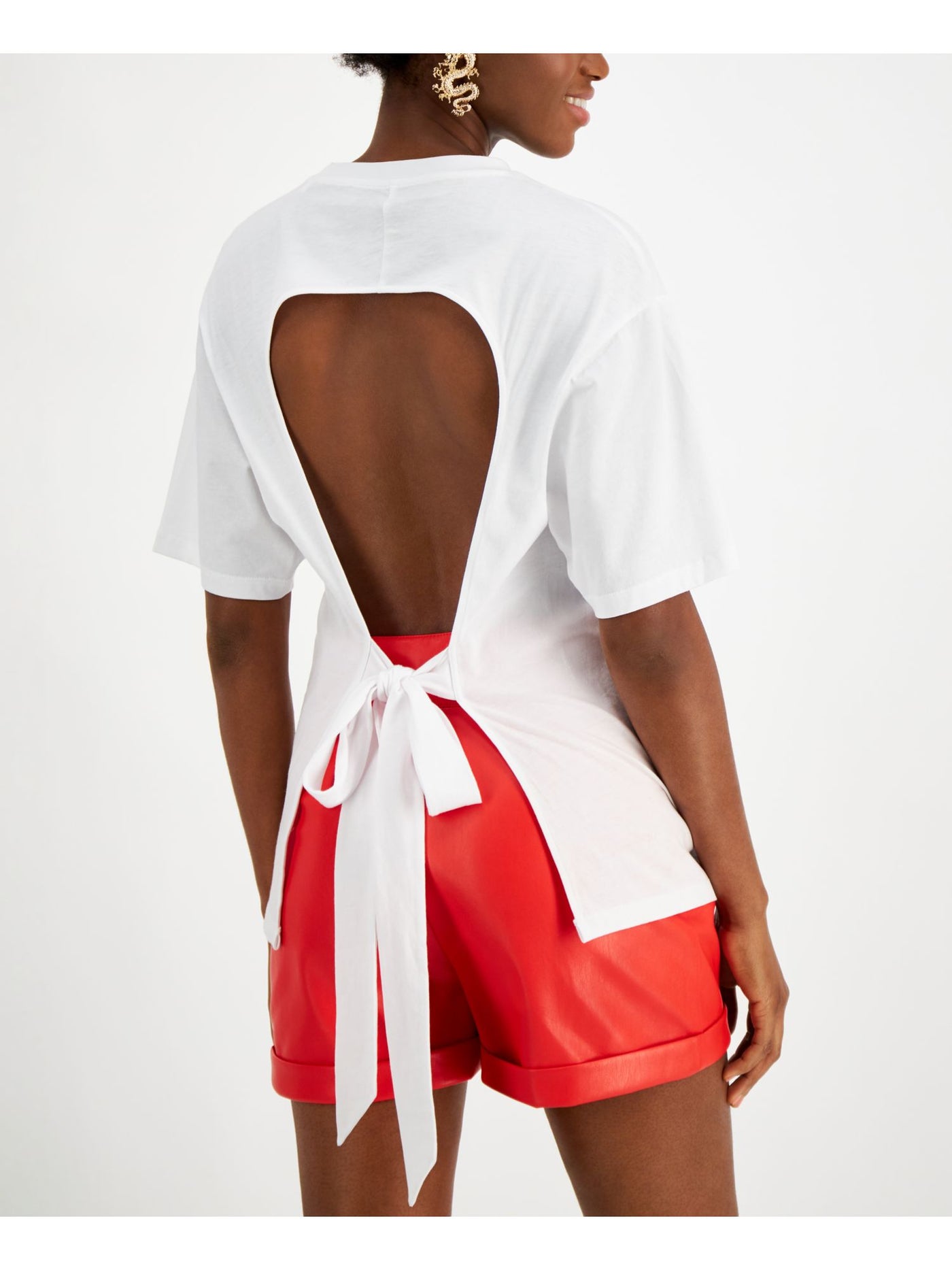 GUESS Womens White Cotton Short Sleeve Crew Neck T-Shirt XL