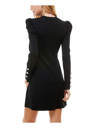 CRYSTAL DOLLS Womens Black Pouf Above The Knee A-Line Dress Juniors Size: M
