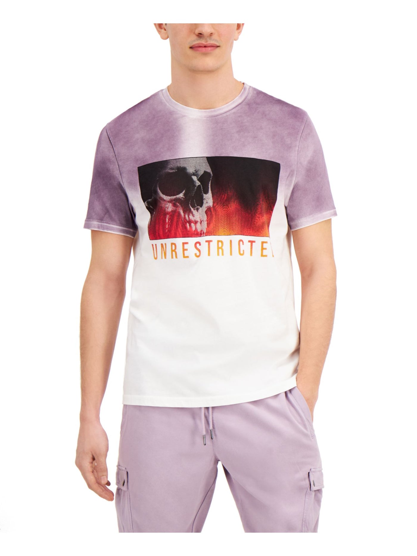 INC Mens Purple Lightweight, Graphic Short Sleeve T-Shirt XXL