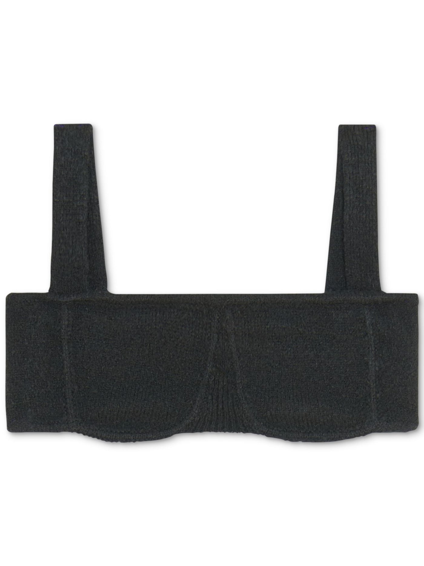 DANIELLE BERNSTEIN Intimates Black Straight Neck Sweater Bralette Bra XL