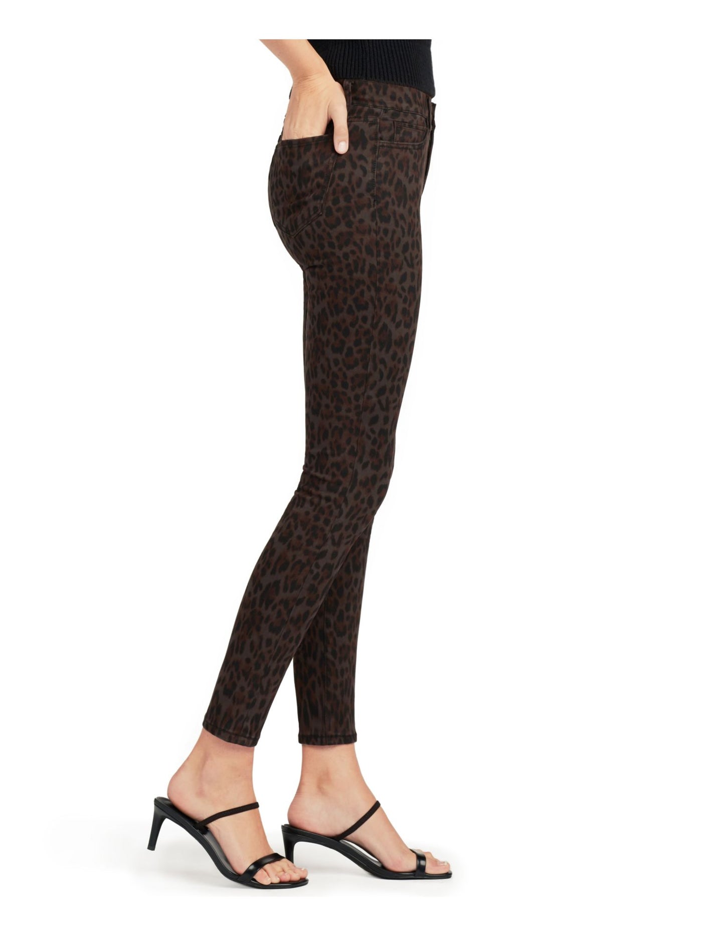 JOE'S Womens Black Pocketed Zippered Animal Print Skinny Jeans Juniors Size: 24