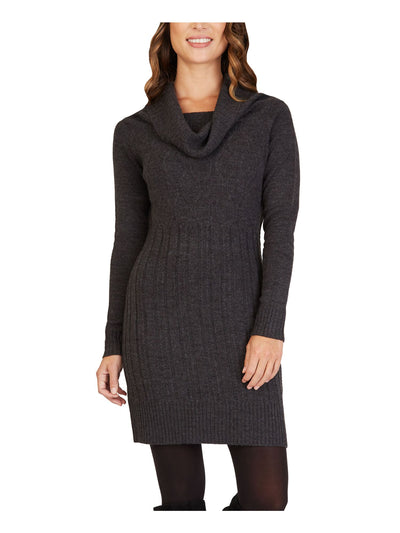 BCX Womens Gray Cowl Neck Sweater S