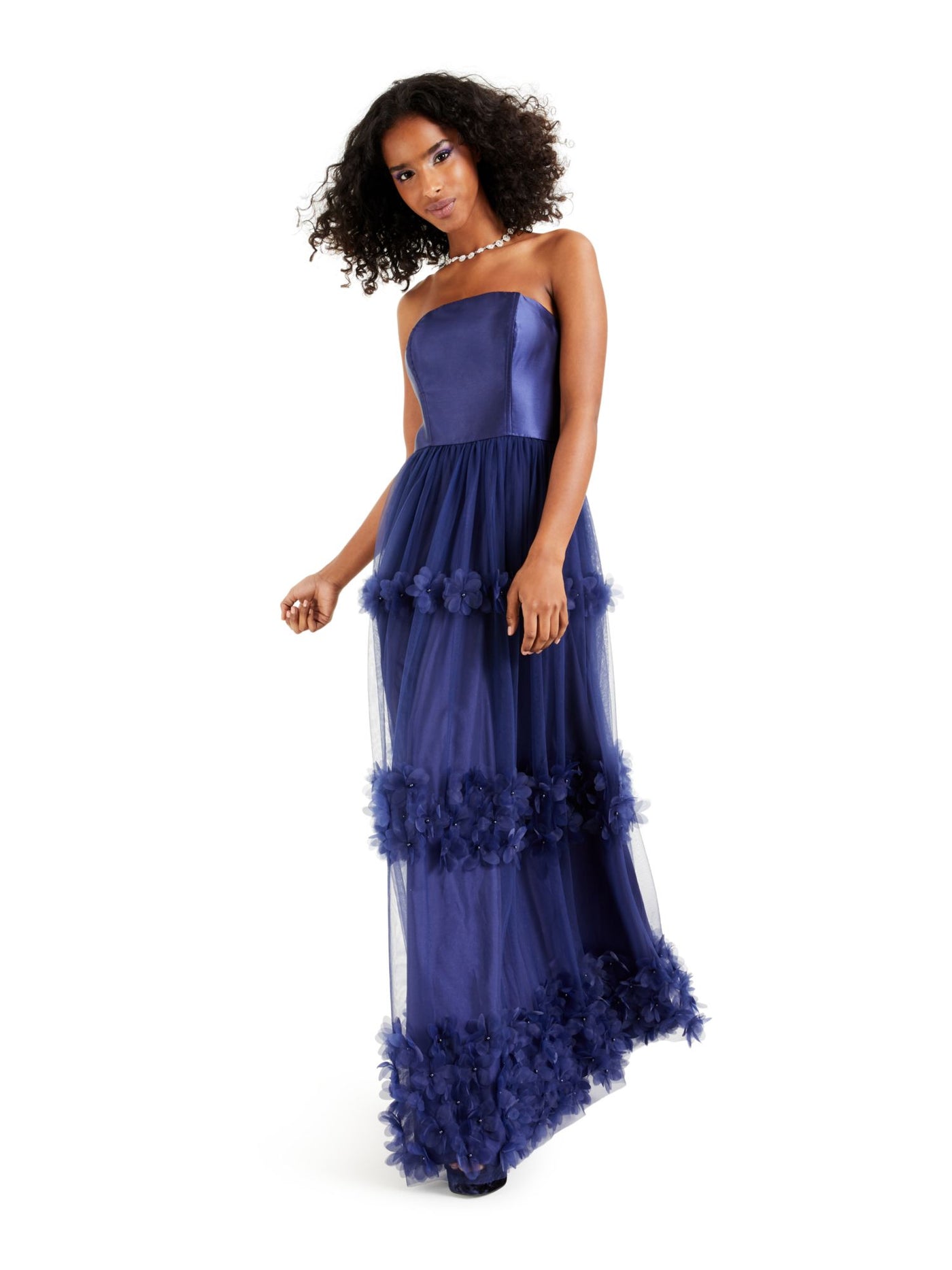 speechless women's tiered full length party dress Speechless junior 11 floral tiered sleeveless tulle lined prom dress GORGEOUS!!