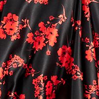 BLONDIE Womens Black Zippered Floral Sleeveless V Neck Full-Length Prom Fit + Flare Dress