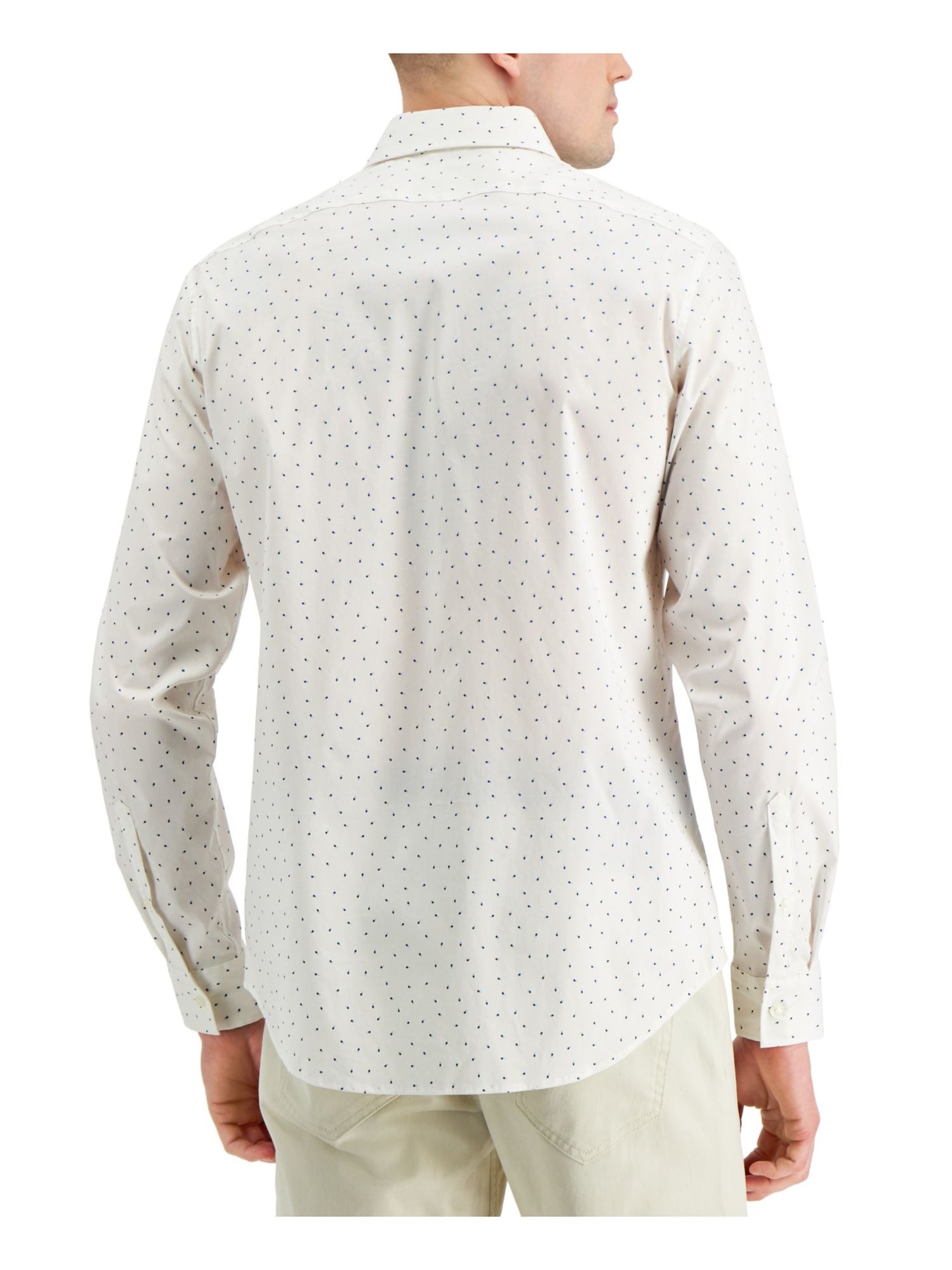 MICHAEL KORS Mens White Slim Fit Button Down Performance Stretch Casual Shirt XXL