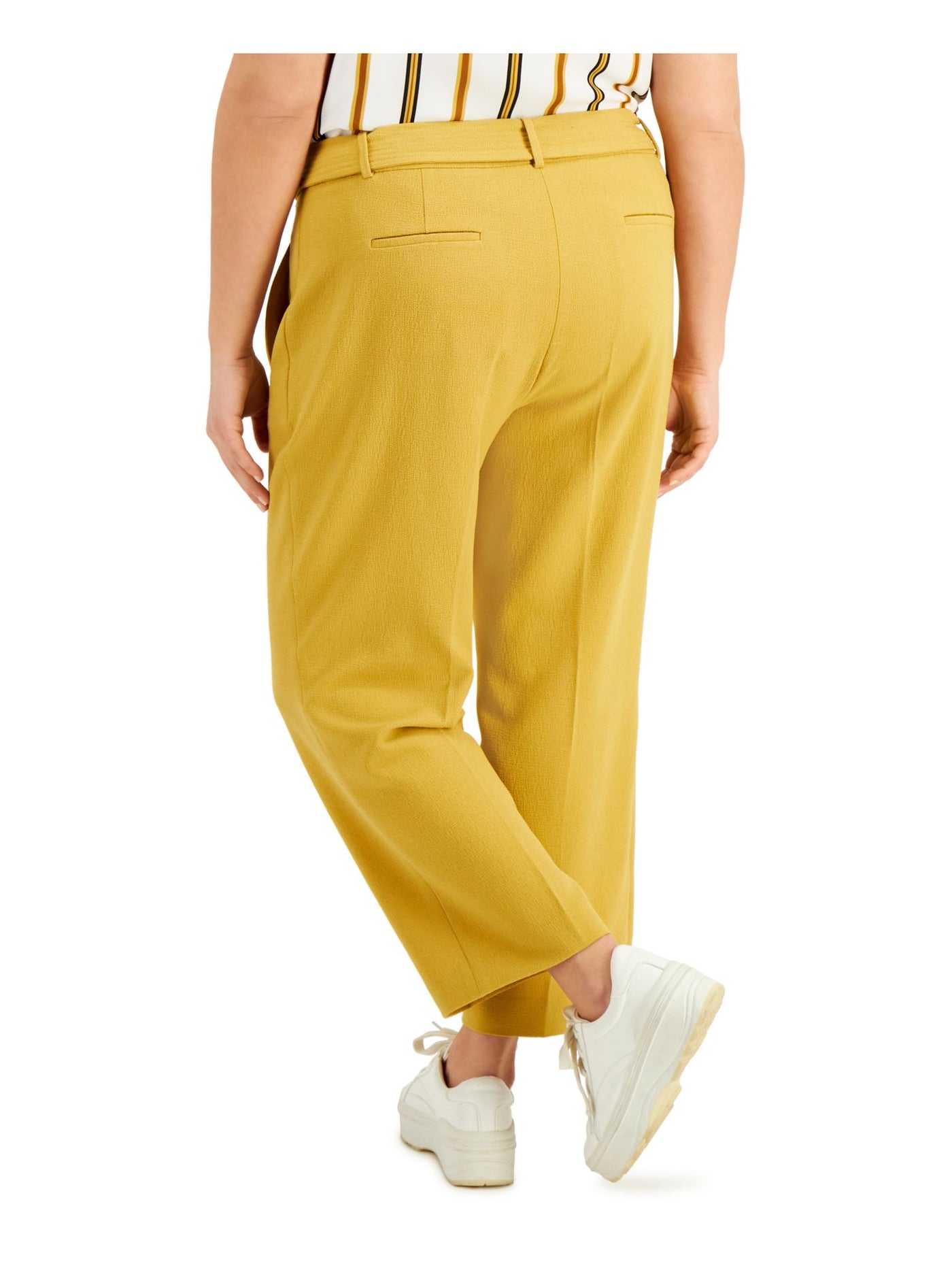 BAR III Womens Yellow Pocketed Zippered Wide Leg Pants Plus 22W