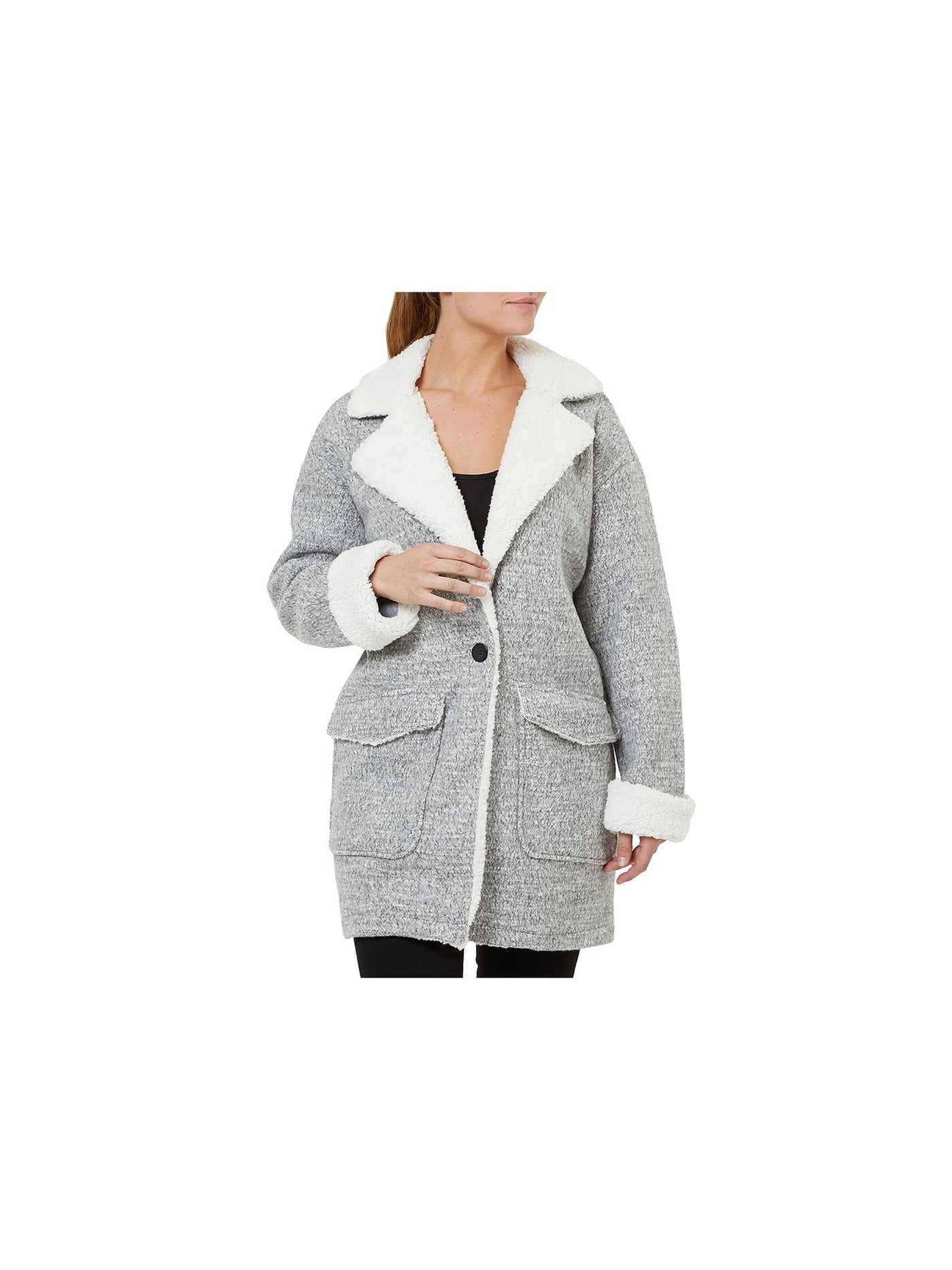 NUMERO Womens Gray Speckle Winter Jacket Coat M