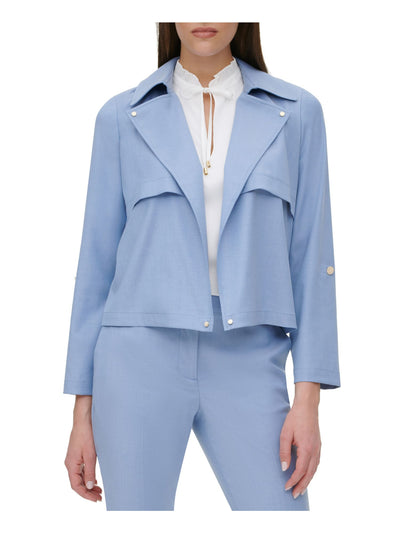 DKNY Womens Light Blue Wear To Work Jacket 8