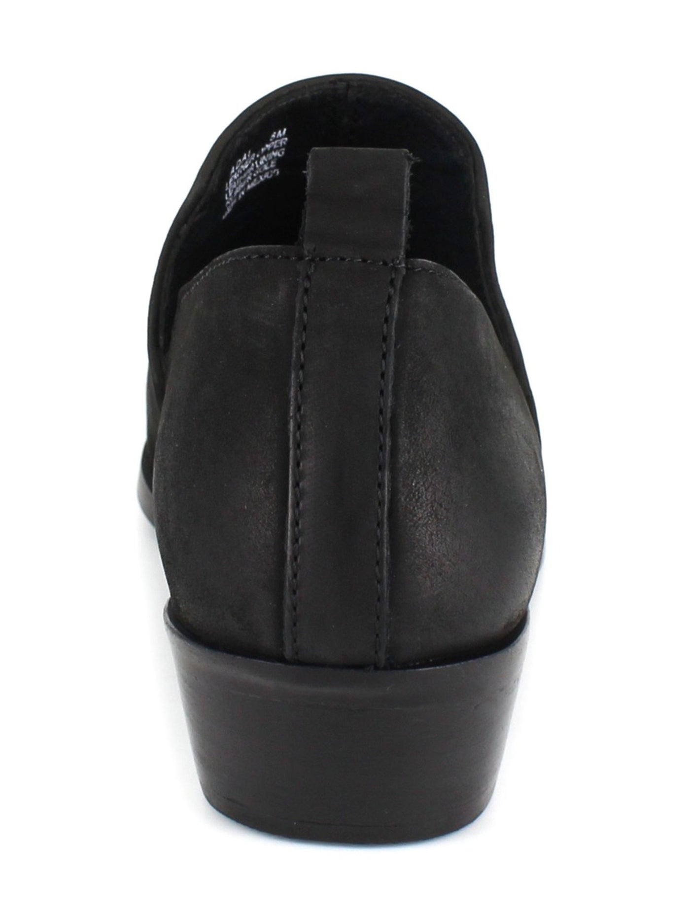 ARTISAN Womens Black Notched Western Comfort Adal Almond Toe Block Heel Slip On Leather Booties 8 M
