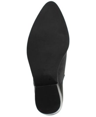 ARTISAN Womens Black Notched Western Comfort Adal Almond Toe Block Heel Slip On Leather Booties M
