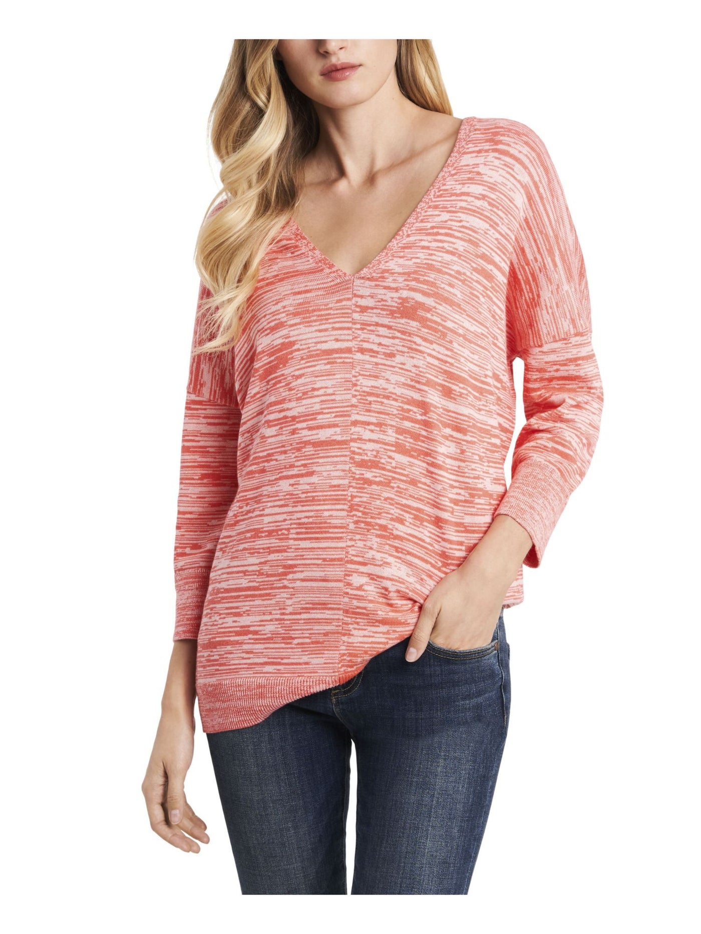 VINCE CAMUTO Womens Coral Dolman 3/4 Sleeve V Neck Top XXS