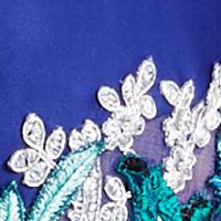 BLONDIE Womens Blue Embellished Crinoline Lining Spaghetti Strap Sweetheart Neckline Full-Length Formal Fit + Flare Dress