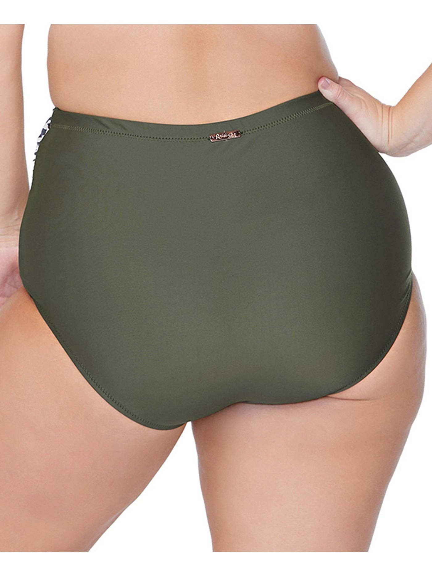 RAISINS CURVE Women's Green Stretch Lined Full Coverage Belted Mombasa Bikini Swimsuit Bottom 18W
