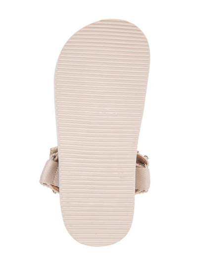 BCBG MAXAZRIA Womens Beige Strappy Logo Embellished Comfort Parna Round Toe Platform Slingback Sandal 7 M