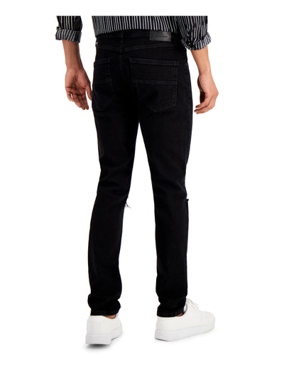 INC Mens Black Flat Front, Skinny Fit Stretch Denim Jeans 32 Waist