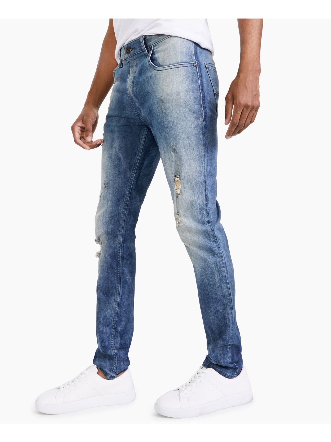 INC Mens Blue Flat Front, Skinny Fit Denim Jeans 32 Waist