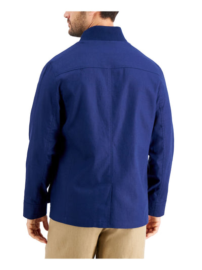 TASSO ELBA Mens Blue Cotton Zip Up Jacket S