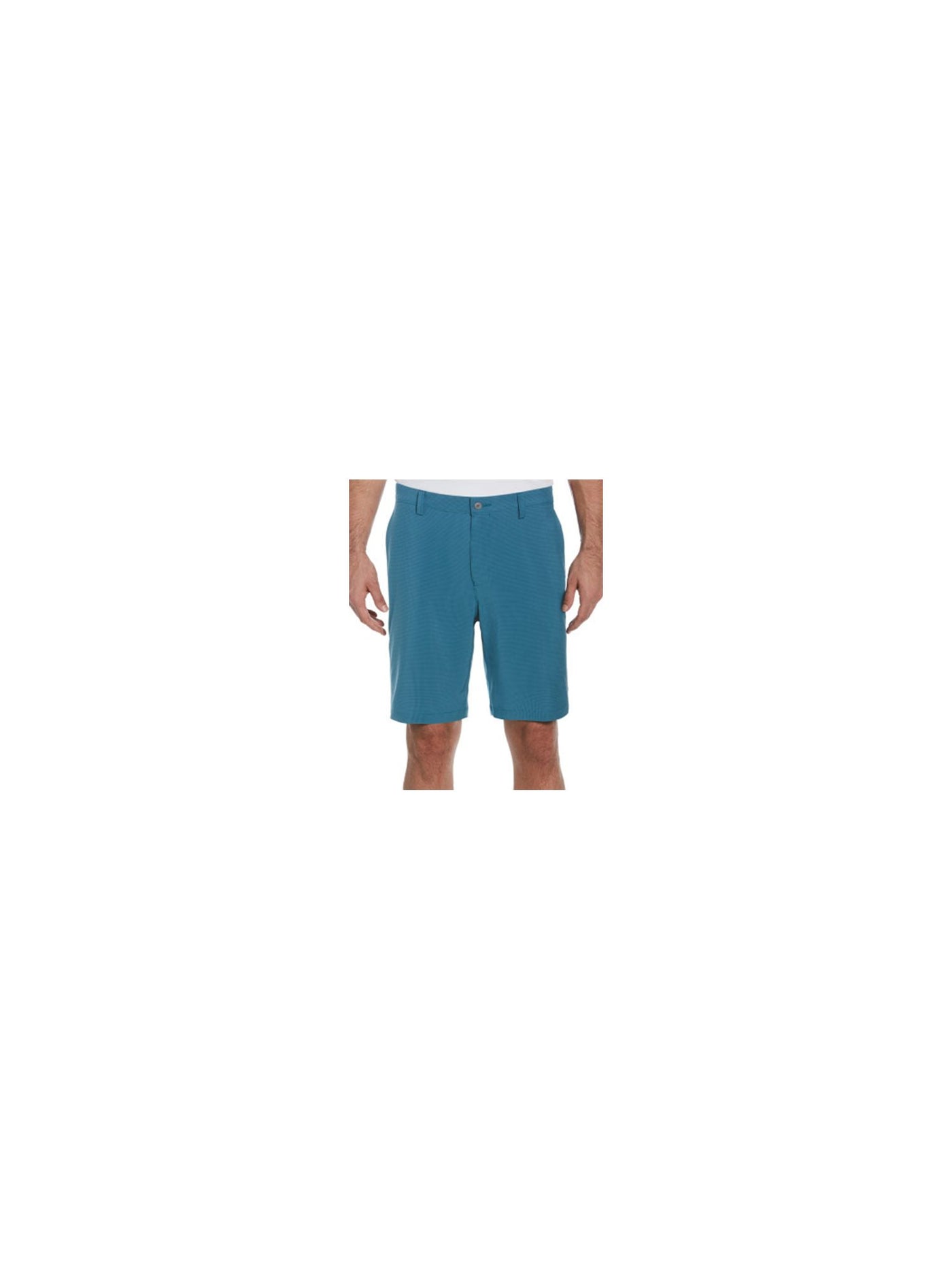 HYBRID APPAREL Mens Teal Flat Front, Houndstooth Stretch Shorts 32 Waist