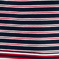 TOMMY HILFIGER Womens Navy Zippered Fitted Unlined Striped Sleeveless Round Neck Above The Knee Shift Dress
