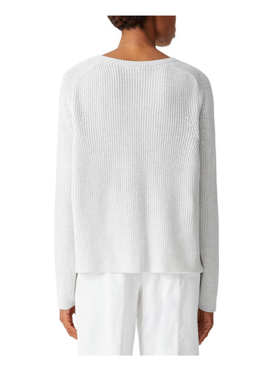 EILEEN FISHER Womens White Knit Long Sleeve Scoop Neck Sweater XL