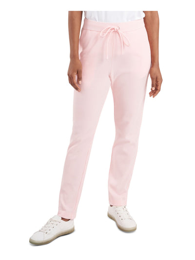 RILEY&RAE Womens Pink Stretch Pocketed Tie Waffle Knit Drawstring Lounge Pants S