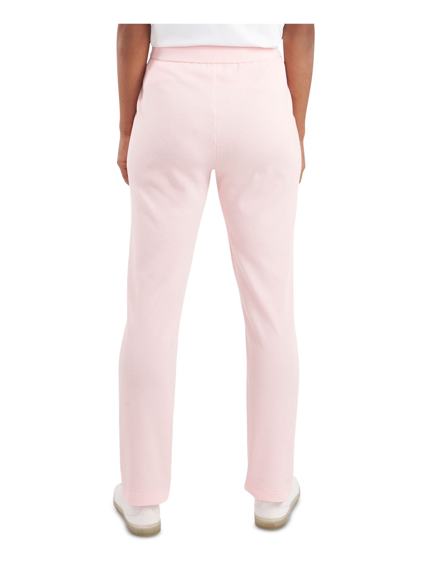 RILEY&RAE Womens Pink Stretch Pocketed Tie Waffle Knit Drawstring Lounge Pants S