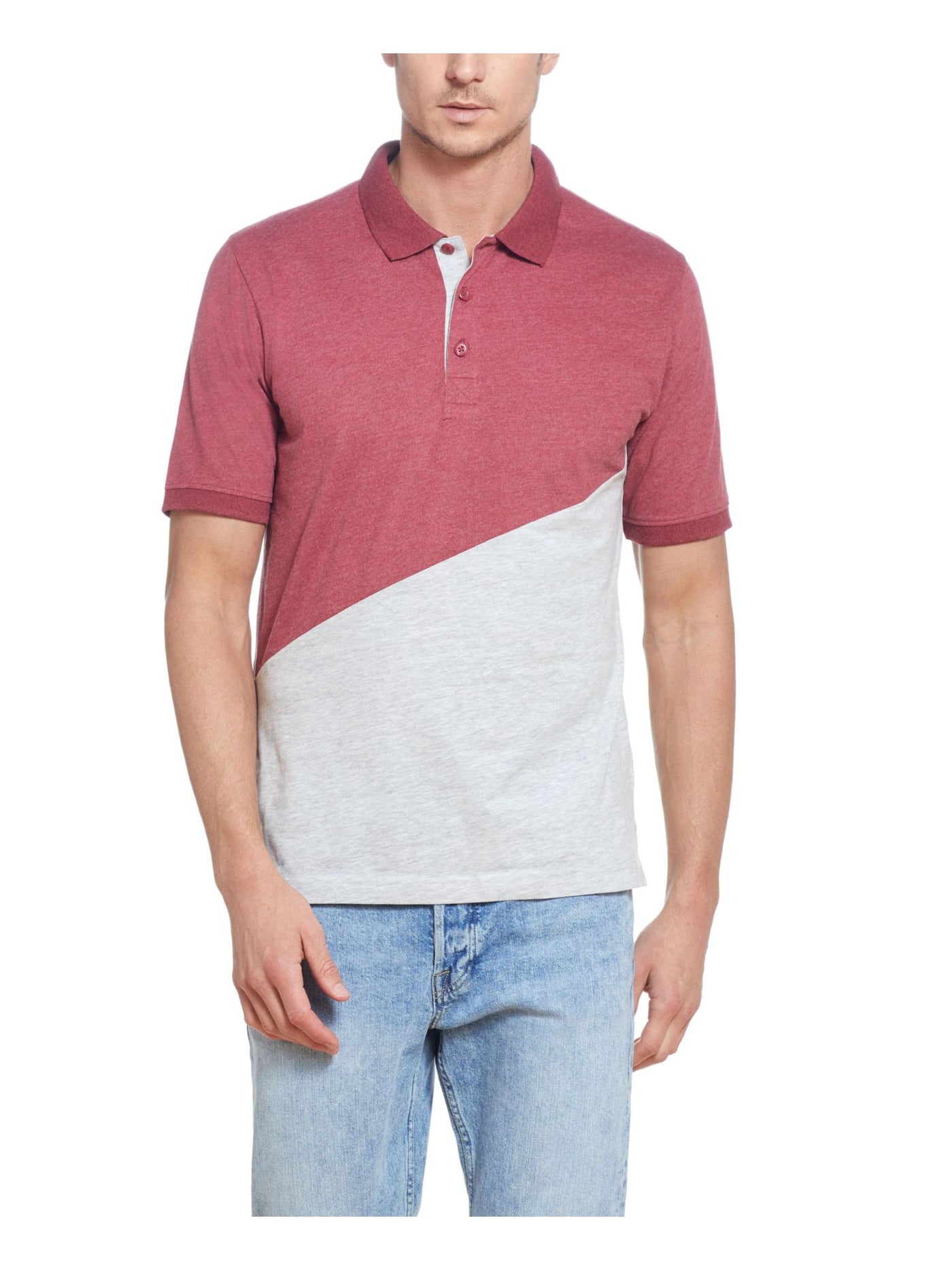 WEATHERPROOF VINTAGE Mens Red Color Block Classic Fit Jersey Polo XXL