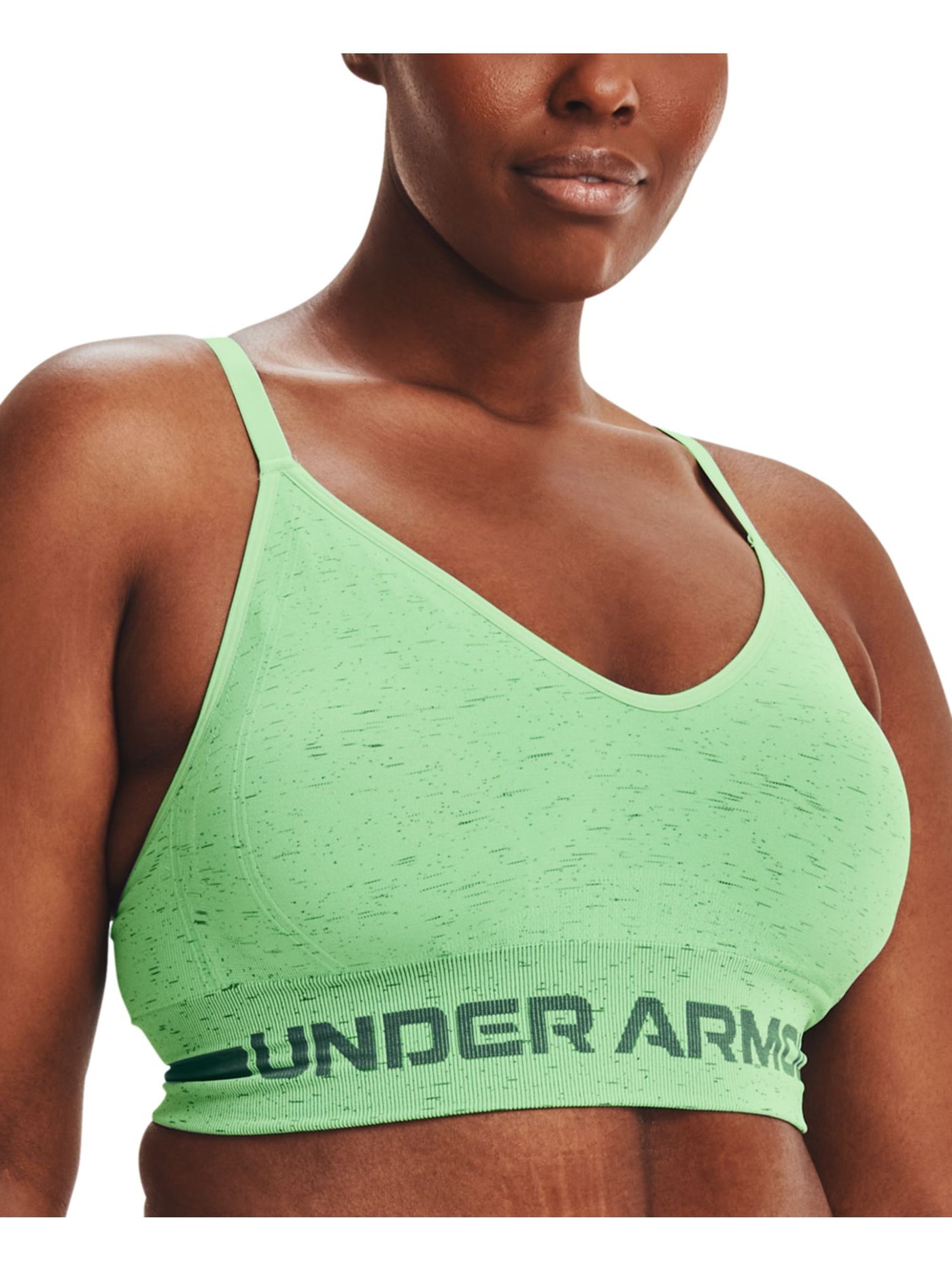 UNDER ARMOUR Intimates Green Ribbed Strappy Light Support Compression Sports Bra XS